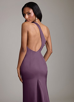 Azazie Voni Suknie dla druhen Syrena Jedno ramię Satyna elastyczna Do ziemi Sukienka image4