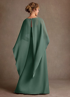 Azazie Marilla Mère de la mariée Robes Robe Trapèze en Mousseline de soie Plissée Mousse De Mer image3