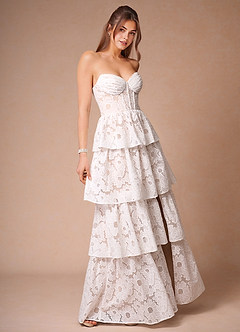 Galadriel White Lace Layered Dress image3