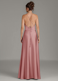 Azazie Eris Bridesmaid Dresses Dusty Rose A-Line Pleated Stretch Satin Dress image6