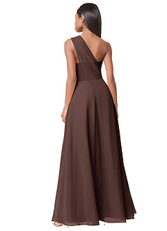 Azazie Ashley Robes de demoiselle d'honneur Robe Trapèze en Mousseline de soie Rayé Ganache image2