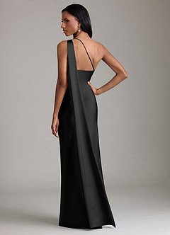 Azazie Galinda 신부 들러리 드레스 인어 한쪽 어깨 스트레치 새틴 바닥 길이 드레스 image6