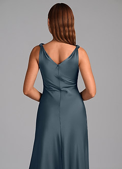 Azazie Nerine Brudtärnklänningar Klä av A-Linje i Stretch Satin Plisserad Skymning image2