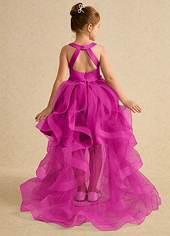 Azazie Julietta vestidos de niña de las flores Vestido de Fucsia de Tul de Princesa con Convertible image1