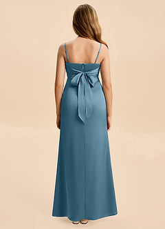 Azazie Christen Junior Bermuda A-Line Pleated Stretch Satin Dress image5