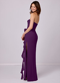Barbie ♥ Azazie Bridesmaid Dresses Grape Sheath Strapless Chiffon Convertible Dress image4