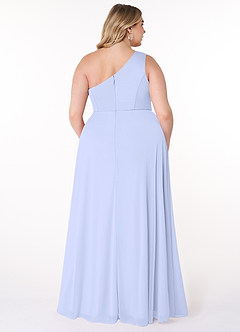 Azazie Brooke Bridesmaid Dresses Lavender A-Line One Shoulder Mesh Dress image7