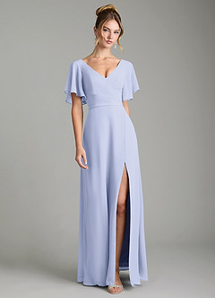 Azazie Ambrosia Robes de demoiselle d'honneur Robe Trapèze en Mousseline de soie Plissée Lavande image1