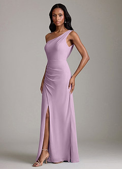 Azazie Madelyn Bridesmaid Dresses Wisteria Mermaid One Shoulder Chiffon Convertible Dress image5