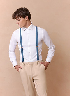 front Matching Color Matte Satin Suspenders