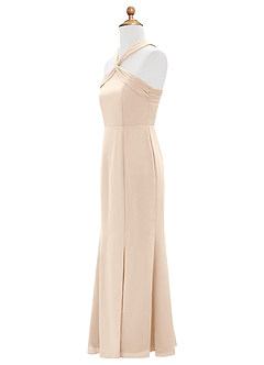 Azazie Rue Junior White Alabaster Mermaid Side Slit Chiffon Dress image8