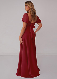 Barbie ♥ Azazie Bridesmaid Dresses Pomegranate A-Line Pleated Chiffon Dress image2