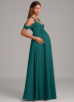 Azazie Rhea Maternity Bridesmaid Dresses A-Line Pleated Chiffon Floor-Length Dress image6