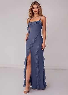 Azazie Malia Bridesmaid Dresses Stormy Sheath Ruched Chiffon Dress image6