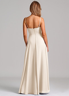 Azazie Elle Bridesmaid Dresses White Alabaster A-Line Pleated Chiffon Dress image7