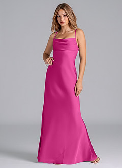 Azazie Seema Brautjungfernkleider Meerjungfrau-Linie Korsett Stretch-Satin Kleid Fuchsia image4
