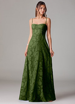 Azazie Valentine Suknie dla druhen Linia A Dekolt w kształcie serca Kwiatowe wypalenie Do ziemi Sukienka image1