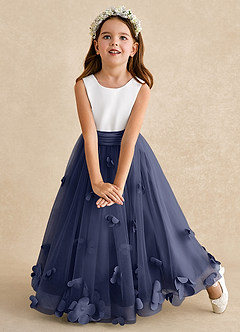 Azazie Vi Flower Girl Dresses Stormy A-Line Sleeveless Tulle Dress image6
