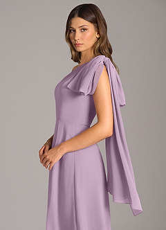 Azazie Tella Bridesmaid Dresses Wisteria A-Line One Shoulder Chiffon Dress image8