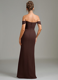 Azazie Charmaine Bridesmaid Dresses Ganache A-Line Off the Shoulder Chiffon Dress image6