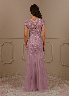 Azazie Laurie Mother of the Bride Dresses Dusty Rose Mermaid Scoop Sequins Tulle Dress image6