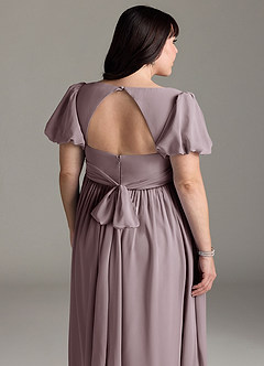 Azazie Madisynn Brautjungfernkleider für Schwangere Schleifen Chiffon Bodenlänge Kleid image10