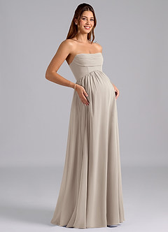 Azazie Saige Maternity Bridesmaid Dresses A-Line Pleated Chiffon Floor-Length Dress image8