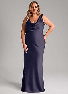 Azazie Rylina Bridesmaid Dresses Stormy Mermaid Stretch Satin Dress image7