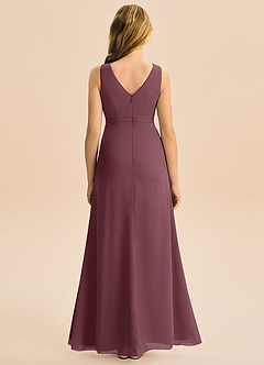 Azazie Floris Junior Robe Trapèze en Mousseline de soie Plissée Sangria image3