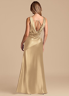 Azazie Rylina 신부 들러리 드레스 인어 메탈릭 새틴 바닥 길이 드레스 image6