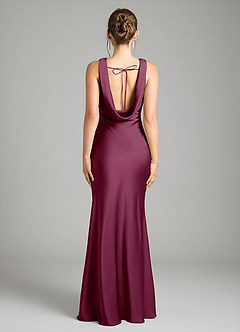 Azazie Rylina Bridesmaid Dresses Mulberry Mermaid Stretch Satin Dress image2