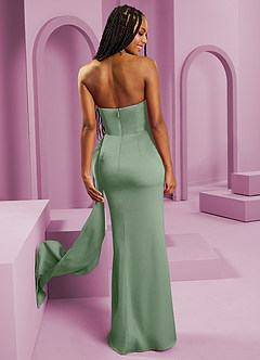 Barbie ♥ Azazie Final Sale Matcha Sheath Strapless Stretch Satin Convertible Dress image2