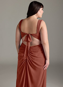 Azazie Jesaphine Bridesmaid Dresses Auburn Sheath Bow Chiffon Dress image14