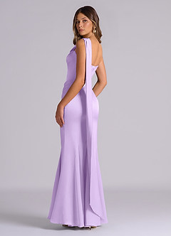 Azazie Inara Bridesmaid Dresses Lilac Mermaid Pleated Stretch Satin Dress image6
