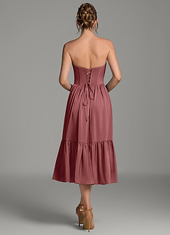 Azazie Delphina Bridesmaid Dresses Amethyst A-Line Corset Stretch Satin Convertible Dress image5
