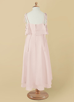 Azazie Temi Flower Girl Dresses Rose Petal A-Line Spaghetti Strap Chiffon Dress image11