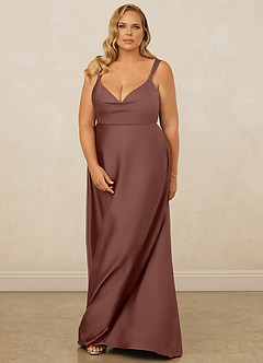 Christian Siriano Bridal for Azazie 1001 Bridesmaid Dresses Espresso A-Line Sweetheart Neckline Stretch Satin Dress image15