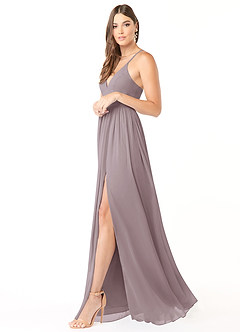 Azazie Aaida Bridesmaid Dresses Dusk A-Line Corset Chiffon Dress image4