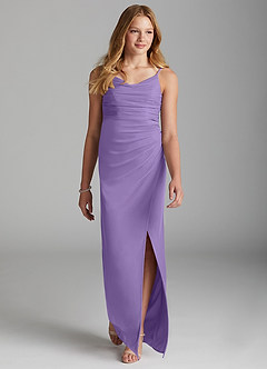 Azazie Deandra Junior Tahiti Sheath Mesh Dress image3