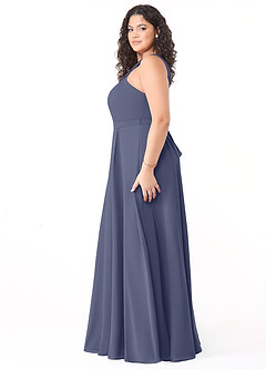 Azazie Dixie Bridesmaid Dresses Stormy A-Line Halter Pleated Chiffon Dress image8