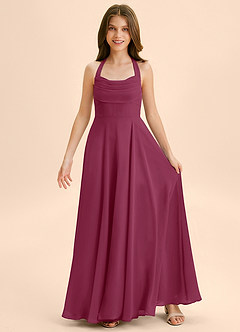 Azazie Kady Junior Mulberry A-Line Sweetheart Neckline Chiffon Dress image3