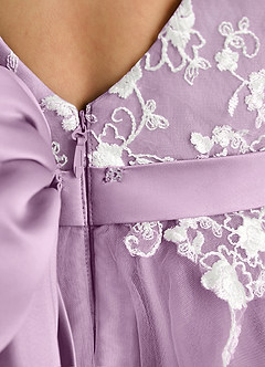 Azazie Butterfly Blumenmädchenkleider A-Linie Spitze Kleid Blauregen image5
