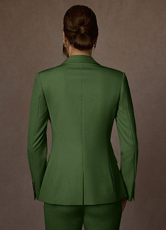 front Kennedy Olijf Gestructureerde stretchblazer