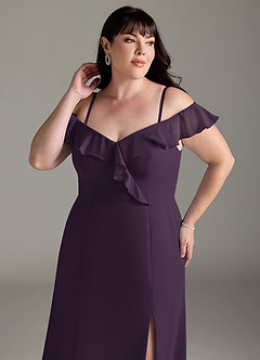 Azazie Sophie Bridesmaid Dresses Plum A-Line Off the Shoulder Chiffon Convertible Dress image12