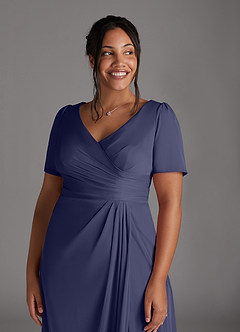 Azazie Bessie Mother of the Bride Dresses Stormy A-Line Pleated Mesh Dress image11