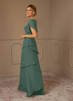 Azazie OHara Mother of the Bride Dresses Sea Moss A-Line V-Neck Chiffon Dress image5