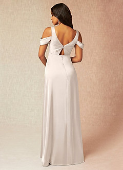 Azazie Rhea Maternity Bridesmaid Dresses A-Line Off-The-Shouler Pleated Stretch Satin Floor-Length Dress image2