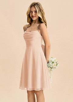 Azazie Bear Junior English Rose A-Line Pleated Chiffon Dress image4