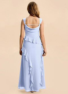 Azazie Sloane Junior A-Linie Herzausschnitt Chiffon Kleid Eis image2