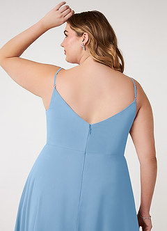 Azazie Daenerys Jurken voor bruidsmeisjes Jurk van Chiffon met A-lijn Frock Poederblauw image12